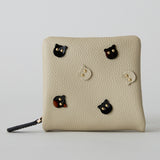 HASHIBAMII×N+Ecology 【Ha-2511-124 猫ハーフウォレット】エクリュ