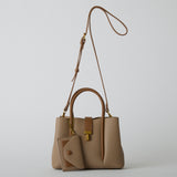 murir【MUR25005 パスケース付き パイピングミニショルダートート】グレーベージュ