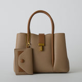 murir【MUR25005 パスケース付き パイピングミニショルダートート】グレーベージュ