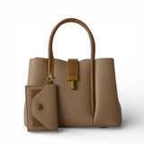 murir【MUR25005 パスケース付き パイピングミニショルダートート】グレーベージュ