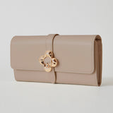 《予約商品》HASHIBAMI【Ha-2509-605 フラワーバックル ロングウォレット】グレーベージュ