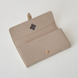 《予約商品》HASHIBAMI【Ha-2509-605 フラワーバックル ロングウォレット】グレーベージュ