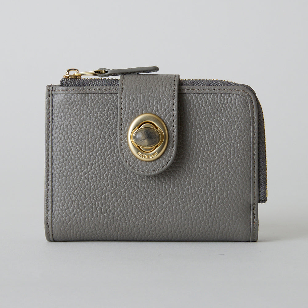 HASHIBAMI【Ha-2511-103 天然石二つ折りウォレット】ミッドグレー
