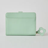 HASHIBAMI【Ha-2407-500 フラワーバックル 二つ折りウォレット】オパールグリーン