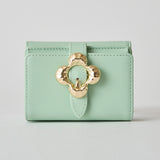 HASHIBAMI【Ha-2502-202 フラワーバックルミニウォレット】オパールグリーン