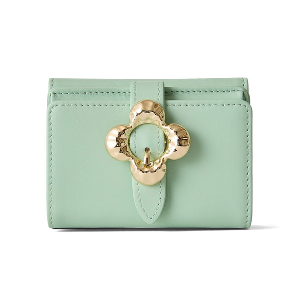 HASHIBAMI【Ha-2502-202 フラワーバックルミニウォレット】シルバー