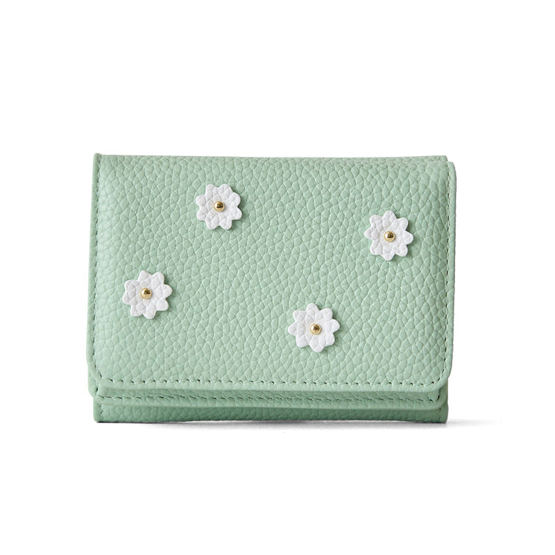 《予約商品》HASHIBAMI 【Ha-2509-606 スモールフラワー ミニウォレット】オパールグリーン
