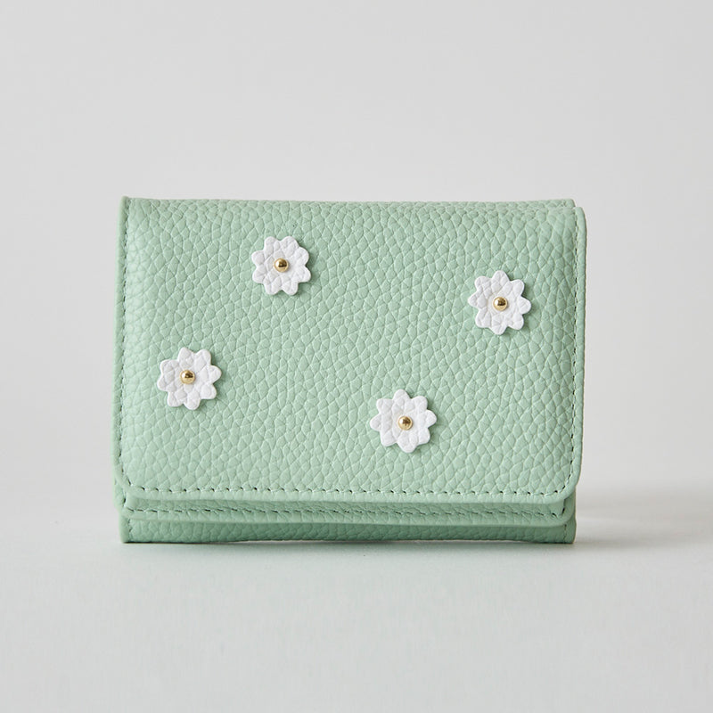 《予約商品》HASHIBAMI 【Ha-2509-606 スモールフラワー ミニウォレット】オパールグリーン