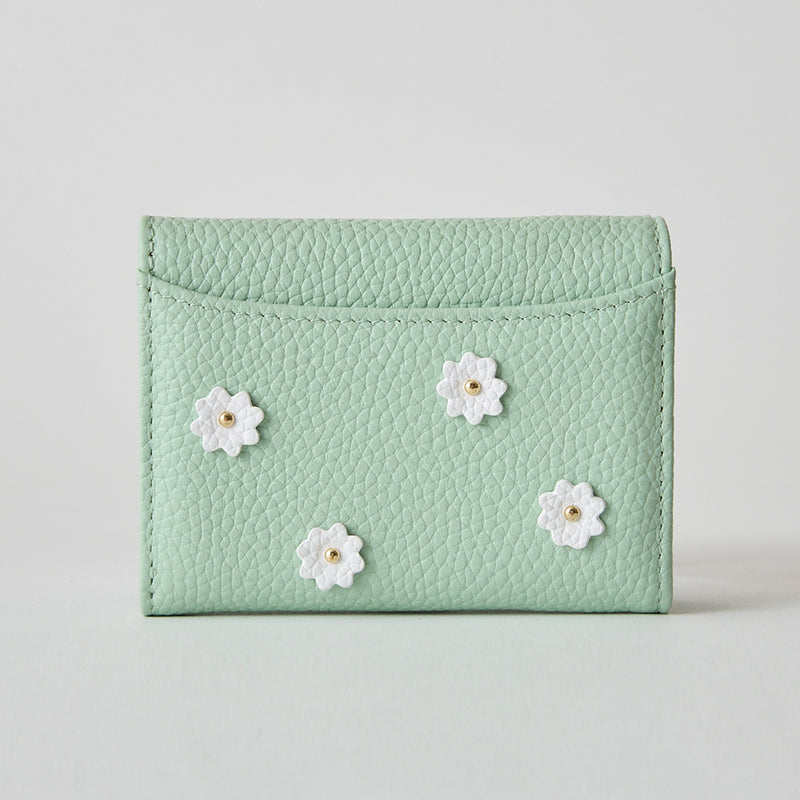 《予約商品》HASHIBAMI 【Ha-2509-606 スモールフラワー ミニウォレット】オパールグリーン
