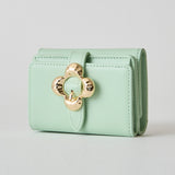 HASHIBAMI【Ha-2502-202 フラワーバックルミニウォレット】オパールグリーン