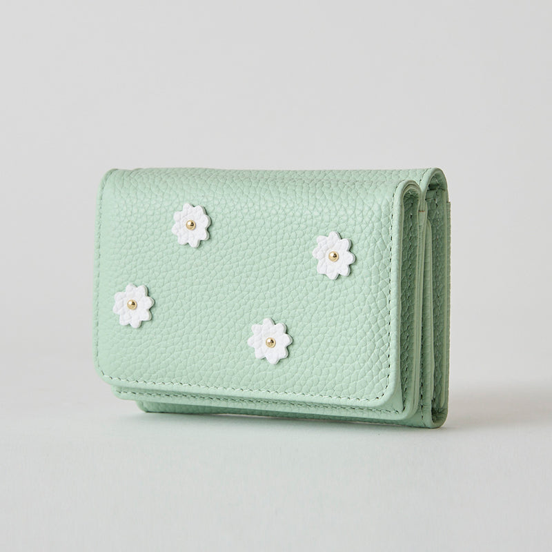 《予約商品》HASHIBAMI 【Ha-2509-606 スモールフラワー ミニウォレット】オパールグリーン