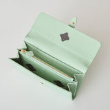 《予約商品》HASHIBAMI【Ha-2509-605 フラワーバックル ロングウォレット】オパールグリーン