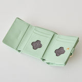 HASHIBAMI【Ha-2502-202 フラワーバックルミニウォレット】オパールグリーン