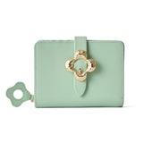 HASHIBAMI【Ha-2407-500 フラワーバックル 二つ折りウォレット】オパールグリーン