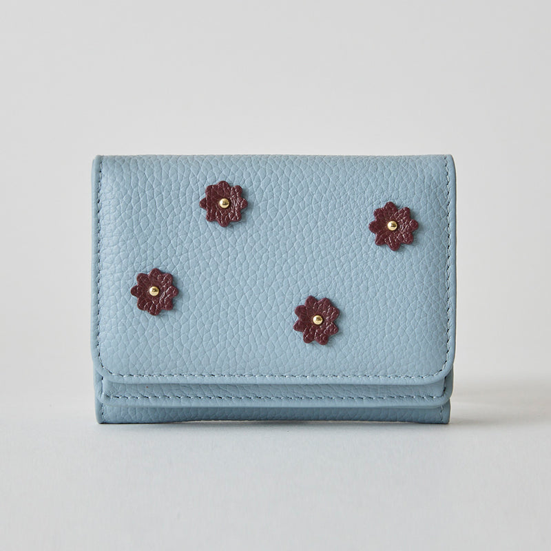 《予約商品》HASHIBAMI 【Ha-2509-606 スモールフラワー ミニウォレット】ペールブルー