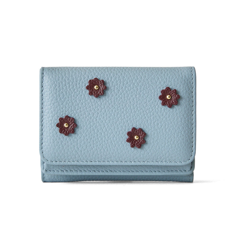 《予約商品》HASHIBAMI 【Ha-2509-606 スモールフラワー ミニウォレット】ペールブルー