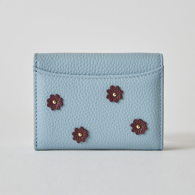 《予約商品》HASHIBAMI 【Ha-2509-606 スモールフラワー ミニウォレット】ペールブルー