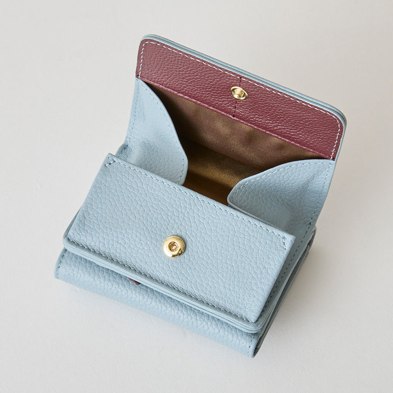 《予約商品》HASHIBAMI 【Ha-2509-606 スモールフラワー ミニウォレット】ペールブルー