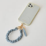 HASHIBAMI【Ha-2509-609 クシュクシュ レザー ハンドストラップ】ペールブルー