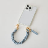 HASHIBAMI【Ha-2509-609 クシュクシュ レザー ハンドストラップ】ペールブルー