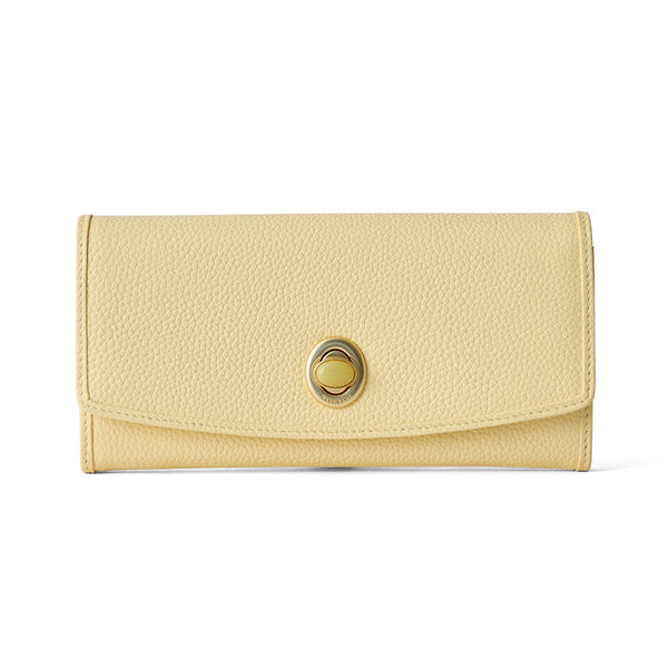 HASHIBAMI【Ha-2104-306 天然石 ロングウォレット】ペールイエロー2