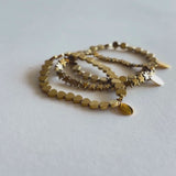 HASHIBAMI 【HB2102277 HASHIBAMI 天然石 ブレスレット ※平丸型6mm】 ゴールド