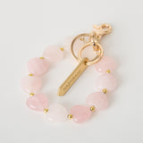 《予約商品》HASHIBAMI【Ha-2602-215 ハート型大天然石 ハンドストラップ】ローズクォーツ