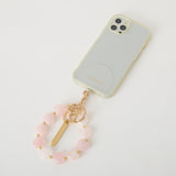 《予約商品》HASHIBAMI【Ha-2602-215 ハート型大天然石 ハンドストラップ】ローズクォーツ