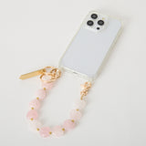 《予約商品》HASHIBAMI【Ha-2602-215 ハート型大天然石 ハンドストラップ】ローズクォーツ