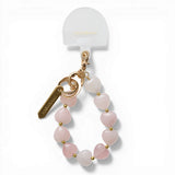 《予約商品》HASHIBAMI【Ha-2602-215 ハート型大天然石 ハンドストラップ】ローズクォーツ