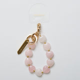 《予約商品》HASHIBAMI【Ha-2602-215 ハート型大天然石 ハンドストラップ】ローズクォーツ