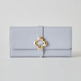 《予約商品》HASHIBAMI【Ha-2509-605 フラワーバックル ロングウォレット】サルビアブルー