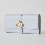 《予約商品》HASHIBAMI【Ha-2509-605 フラワーバックル ロングウォレット】サルビアブルー