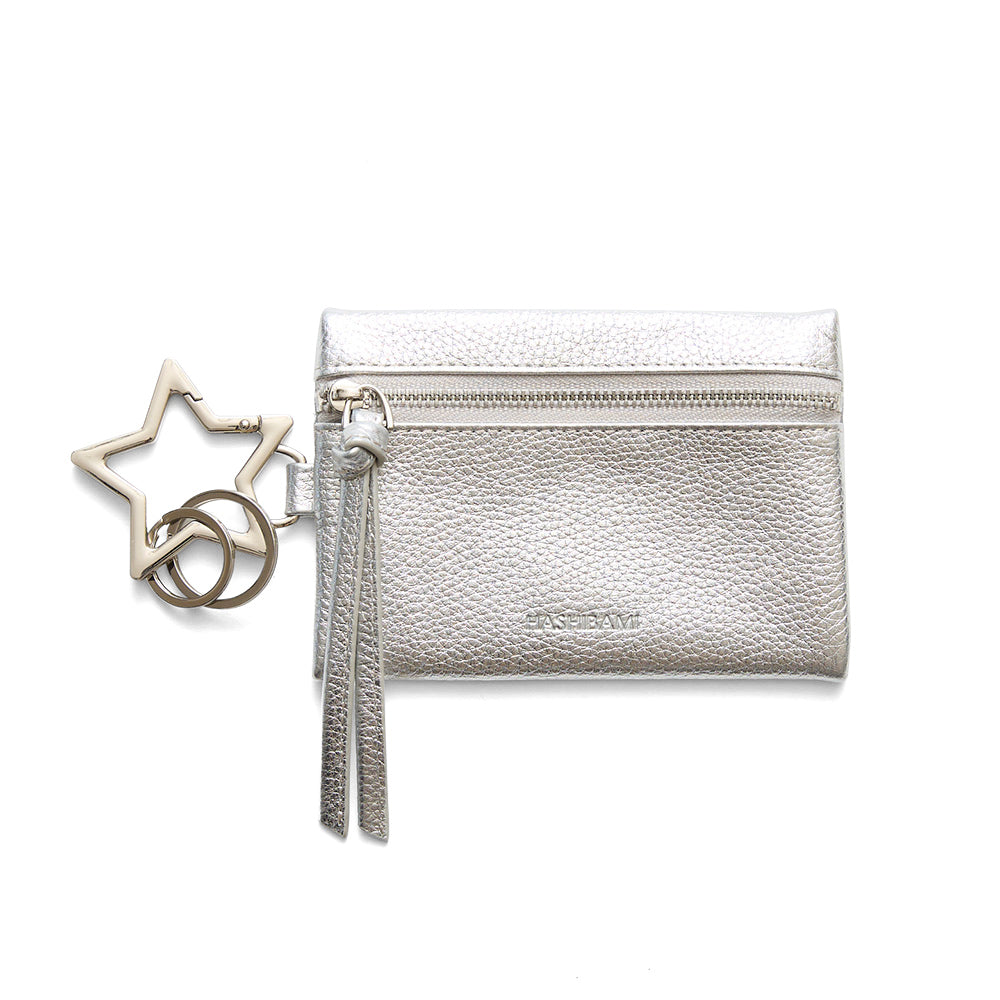 HASHIBAMI 【Ha-2504-116 カラビナキーリング ジップポーチ】シルバー