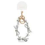 HASHIBAMI 【Ha-2410-324 レザーリボン スマホハンドストラップ】シルバー