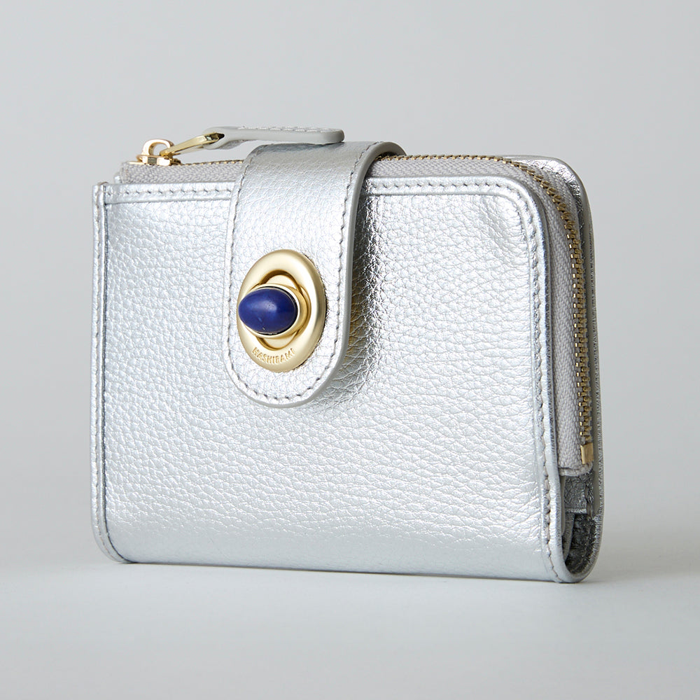 HASHIBAMI【Ha-2511-103 天然石二つ折りウォレット】シルバー