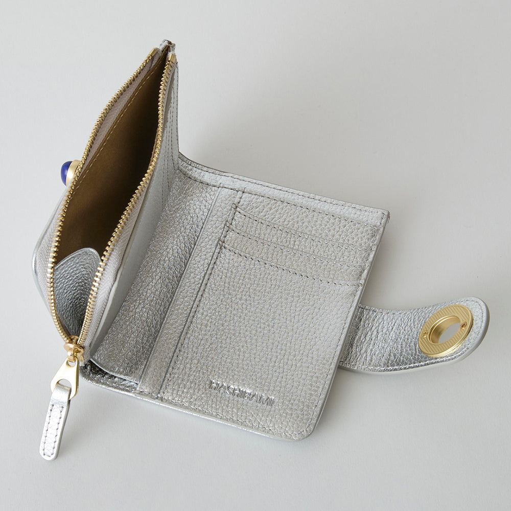 銀被せ二重風　一重はばき 予約商品》HASHIBAMI【Ha-2511-103 天然石二つ折りウォレット