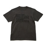 N+Ecology 【NE-0022011 メッセージ 猫Ｔシャツ】スミクロ_L