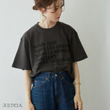 N+Ecology 【NE-0022011 メッセージ 猫Ｔシャツ】スミクロ_L
