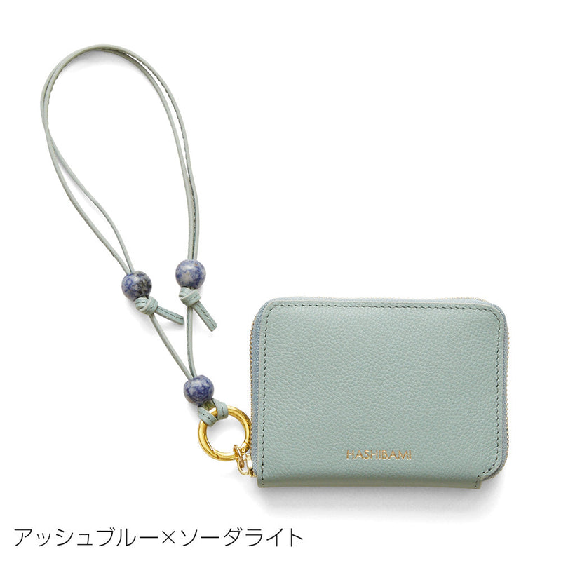 HASHIBAMI 【Ha-2206-021 ジェムキャンディ ジップウォレット】アッシュブルー×ソーダライト