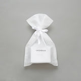 【EC-W-001 ラッピング用巾着袋(有料)】ロゴ入り/ ホワイト(S)  ※商品と一緒にご購入ください