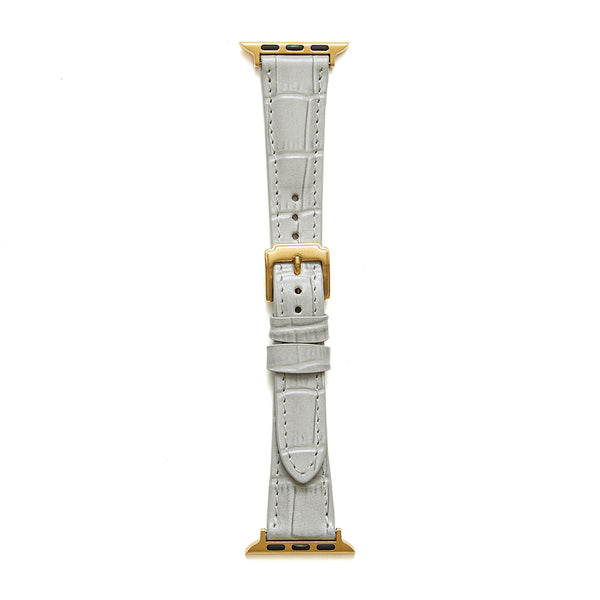 HASHIBAMI 【Ha-2204-813 エイチビー クロコ型押し アップルウォッチバンド (38/40/41mm)】ライトグレー
