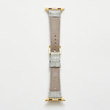 HASHIBAMI 【Ha-2204-813 エイチビー クロコ型押し アップルウォッチバンド (38/40/41mm)】ライトグレー