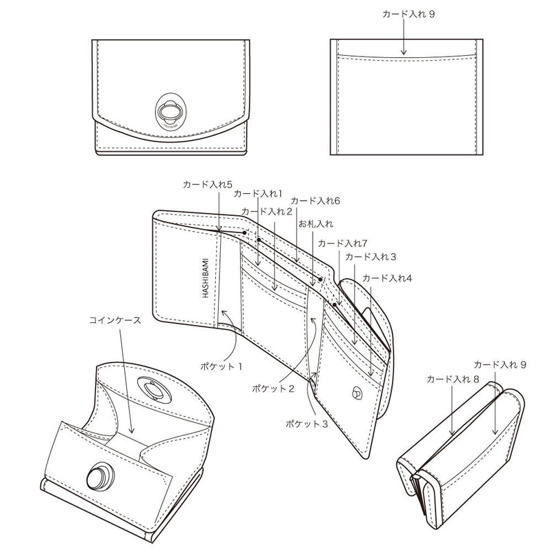 HASHIBAMI【Ha-2008-729 天然石ミニウォレット】モカ