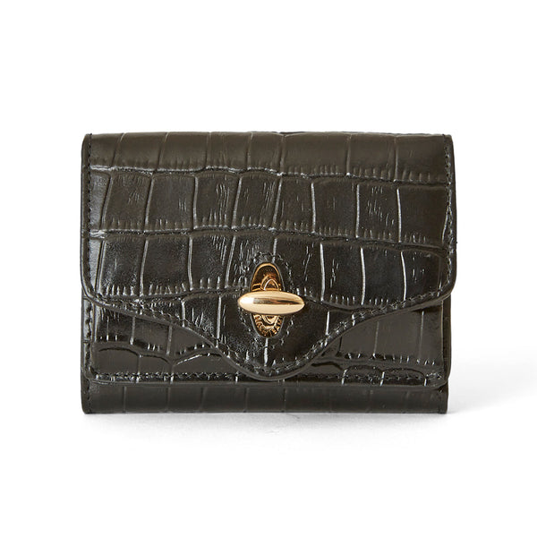 HASHIBAMI【Ha-2104-314 ジーン クロコ 型押し ミニ ウォレット